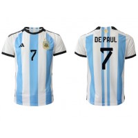 Argentina Rodrigo de Paul #7 Replica Home Shirt World Cup 2022 Short Sleeve